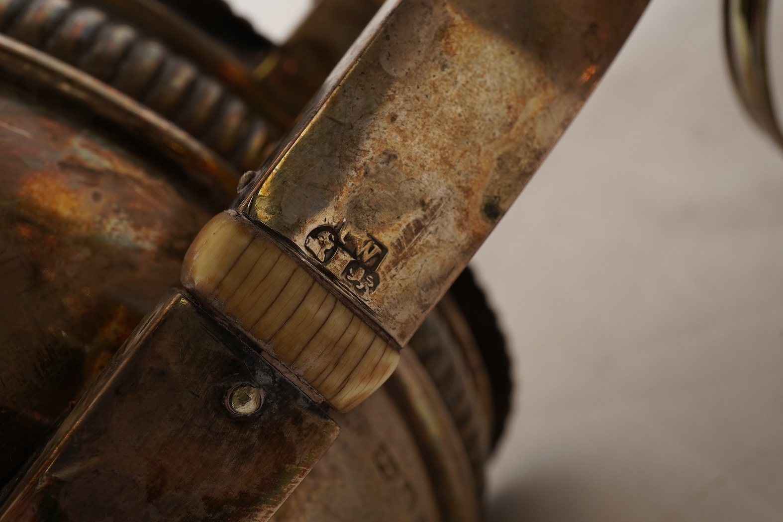 A George III silver three piece tea set, by John Wakefield